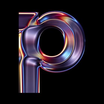 Transparent Chrome letter P