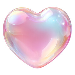 Iridescent Heart Bubble in Soft Pastel Colors Artistic Transparent Design