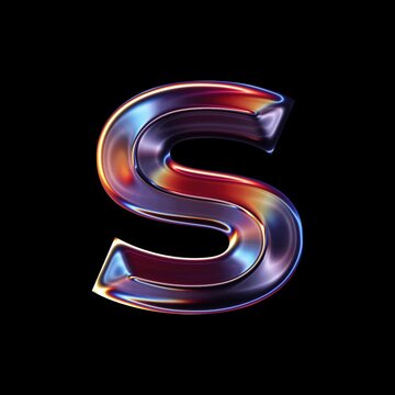 Transparent Chrome letter S small