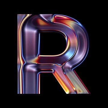 Transparent Chrome letter R