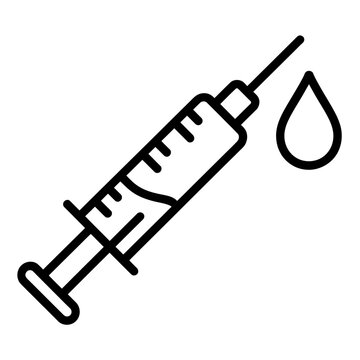 Syringe with needle and drop icon medical symbol health care illustration