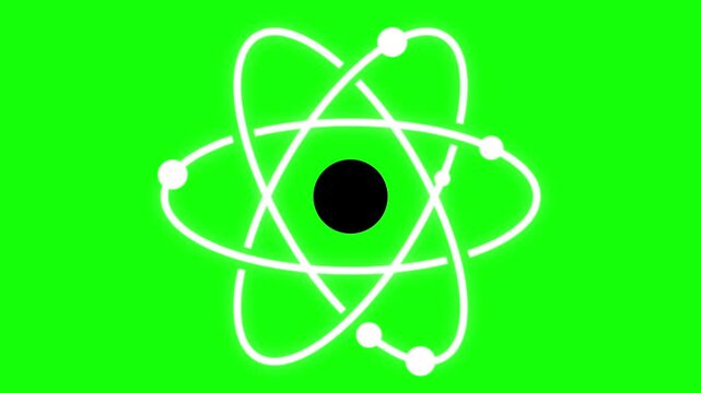 atom model on green background