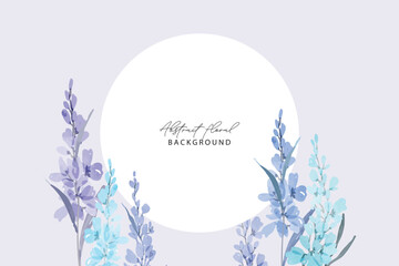 Fototapeta premium Abstract art spring blue floral watercolor background 