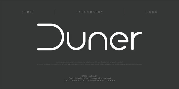 Duner, Creative digital abstract modern alphabet fontsand numbers. Typography electronic digital game music future creative urban font design concept. vector illustraion
