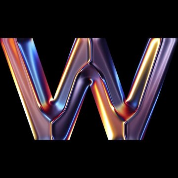 Transparent Chrome letter W