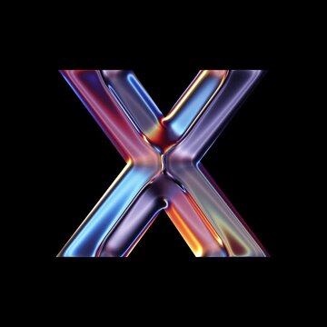 Transparent Chrome letter X small