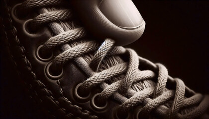 A macro shot of the lace knot forming, Ai generated image