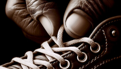 A macro shot of the lace knot forming, Ai generated image