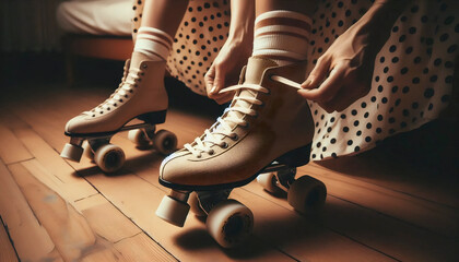 A wider shot of the skates and anticipation, Ai generated image