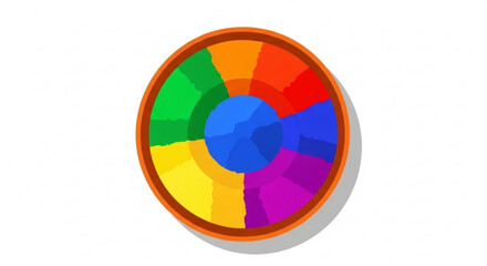 Fototapeta premium Color Wheel with Vibrant Rainbow Colors on White Background