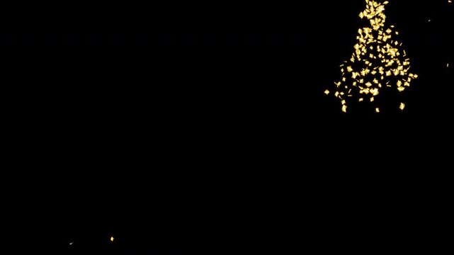 Confetti Burst Sequence with Alpha Channel, 4K ProRes 4444, Multi Direction to Center, Gold - アルファ透過 紙吹雪 連続バーストCG素材 最後中央爆発 金