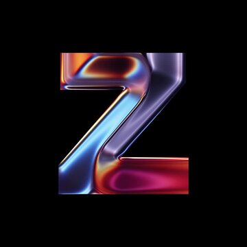 Transparent Chrome letter Z