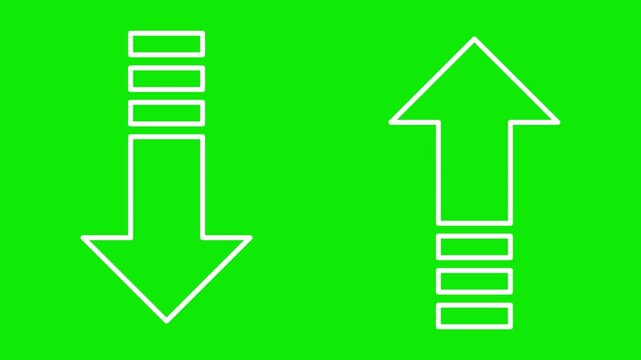 Simple motion graphic animation scroll down up arrow.
