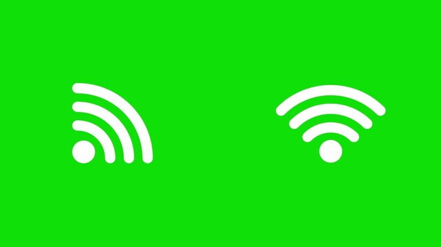 Circle and semicircle line animation. Wi-Fi icon. Motion chart animation. RSS news feed icon.