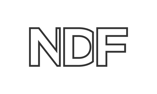 NDF logo design template with strong and modern bold text. Initial based vector logotype featuring simple and minimal typography. Trendy company identity.