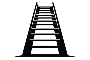 ladder silhouette line art vector illustration