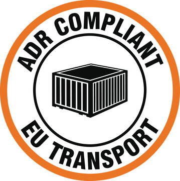 ADR Compliant EU Transport Label &ndash; Hazardous Goods Shipping Safety Certification Icon