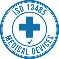 Fototapeta premium ISO 13485 Certified Medical Devices Badge – Quality Assurance Compliance Symbol for Healthcare Products