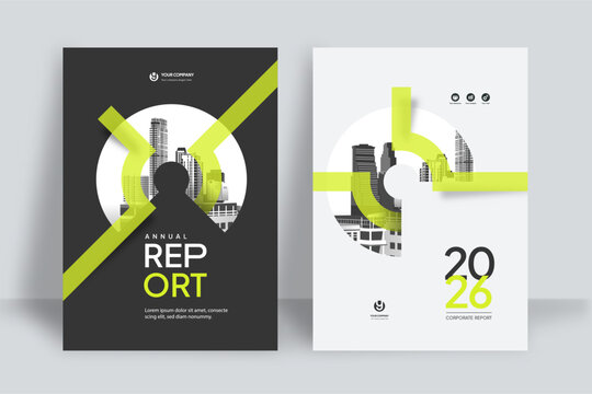Business Report Cover Template &ndash; Yellow Geometric Layout (A4)