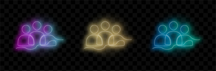 Neon Paw Prints Set, Glowing Animal Footprints, Vector Illustration Design