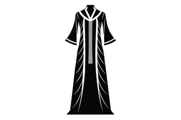 Fototapeta premium kaftan maxi dress silhouette line art vector illustration