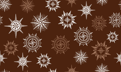 Compass Wind rose, compass pattern, hand drawn Illustration.	
