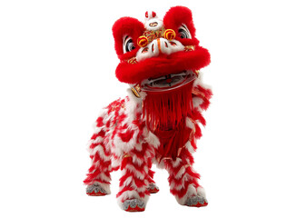 chinese lion dance, white background, high-definition photography