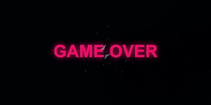 Game Over Glitch Text Animation With Digital Distortion Effect