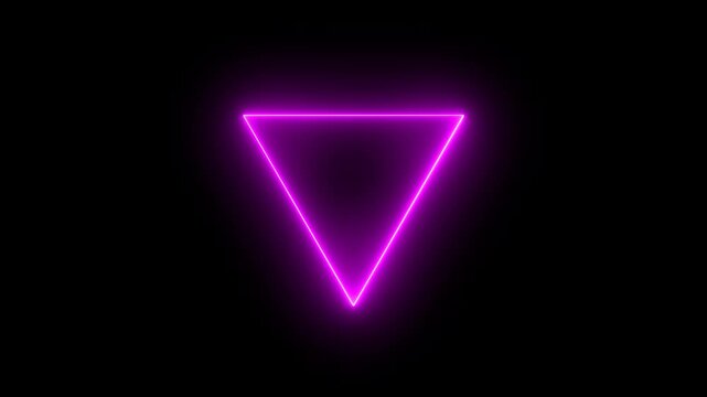 triangle animation on transparent background. glowing triangle motion animation. digital elements triangle icon. smooth neon glowing triangle video with alpha channel in 4k. 