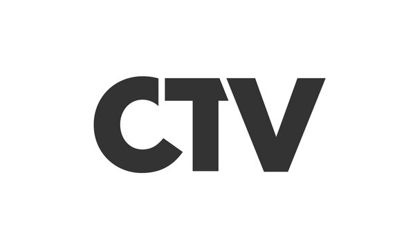 CTV logo design template with strong and modern bold text. Initial based vector logotype featuring simple and minimal typography. Trendy company identity.