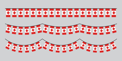 Fototapeta premium Seamless Canada Flag Party Bunting Border Background – Flat Design Illustration