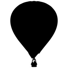 Obraz premium A black silhouette of a hot air balloon against a white background. isolated on transparent background, Vector