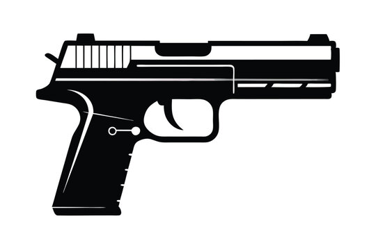 hk usp pistol silhouette line art vector illustration