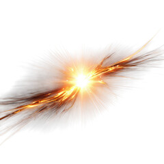 Bright light strikes through the darkness creating a burst of energy and movement in a digital space at night