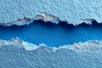 Blue Torn Paper Texture with Ripped Edge and Copy Space Background