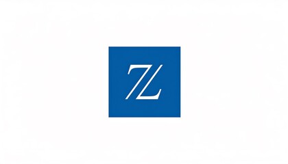 Obraz premium A blue square with a white stylized logo