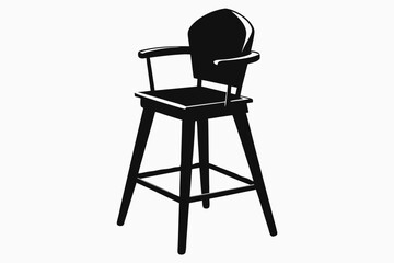 Fototapeta premium high chair silhouette line art vector illustration