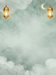 Ramadan Mubarak Soft Cloud Background