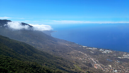 Fototapeta premium El Golfo Valley with coastal villages, Valley of El Golfo, Island El Hierro, Canary Islands, Spain, Europe.