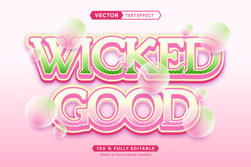 Text effect editable 3d gaming wicked good cartoon font style