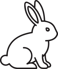 Obraz premium Easter Bunny Outline Icon, Spring Rabbit Symbol Vector Illustration