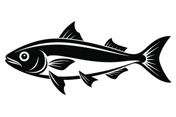 Fototapeta premium haddock fish silhouette line art vector illustration
