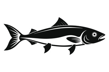 Fototapeta premium haddock fish silhouette line art vector illustration