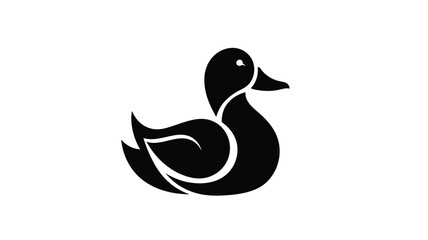 Obraz premium a black duck silhouette design simple and elegant illustration of a waterfowl