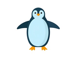 Obraz premium A cartoon penguin with light blue and dark blue feathers