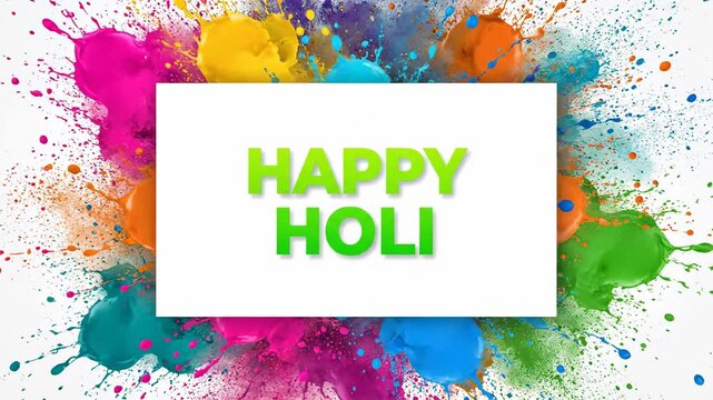 Colorful Powder Paint Explosion Happy Holi Greeting