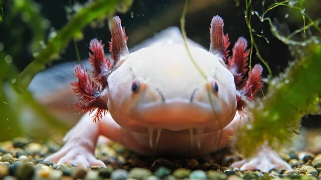 Adorable Axolotl - A Captivating Look at the Unique Aquatic Salamander.