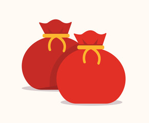 Red Money Bag vector illustration