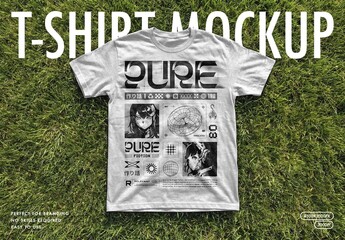 T-Shirt Mockup on Grass