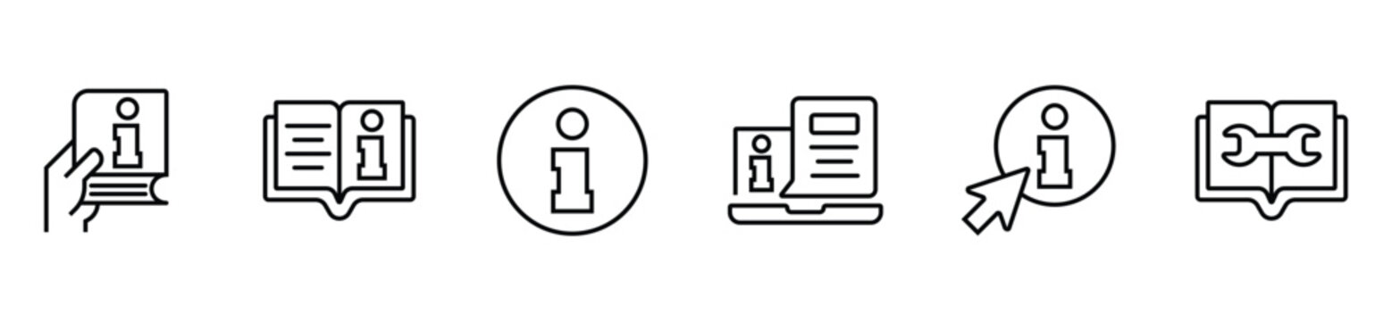 Client Guidebook and Information Icons Set, FAQ and Manual